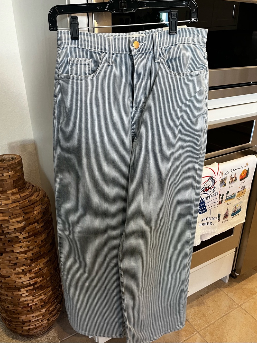 Universal Thread Light Blue Pinstripe Wide-Leg Jeans NWT